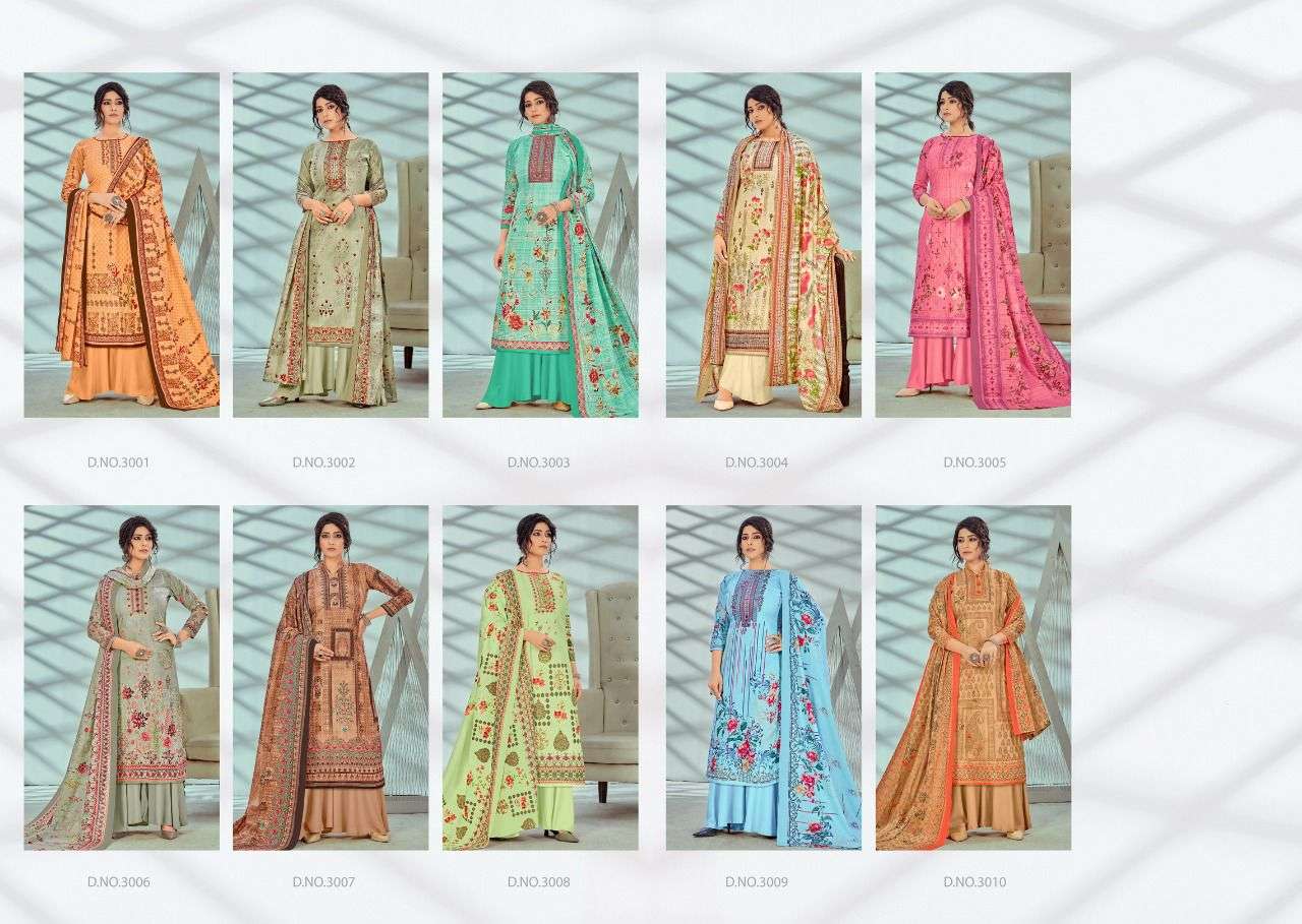 ZULFFAT VOL-3 BY YASHIKA TRENDS 3001 TO 3010 SERIES BEAUTIFUL STYLISH SUITS FANCY COLORFUL CASUAL WEAR & ETHNIC WEAR & READY TO WEAR PURE CAMBRIC PRINTED DRESSES AT WHOLESALE PRICE
