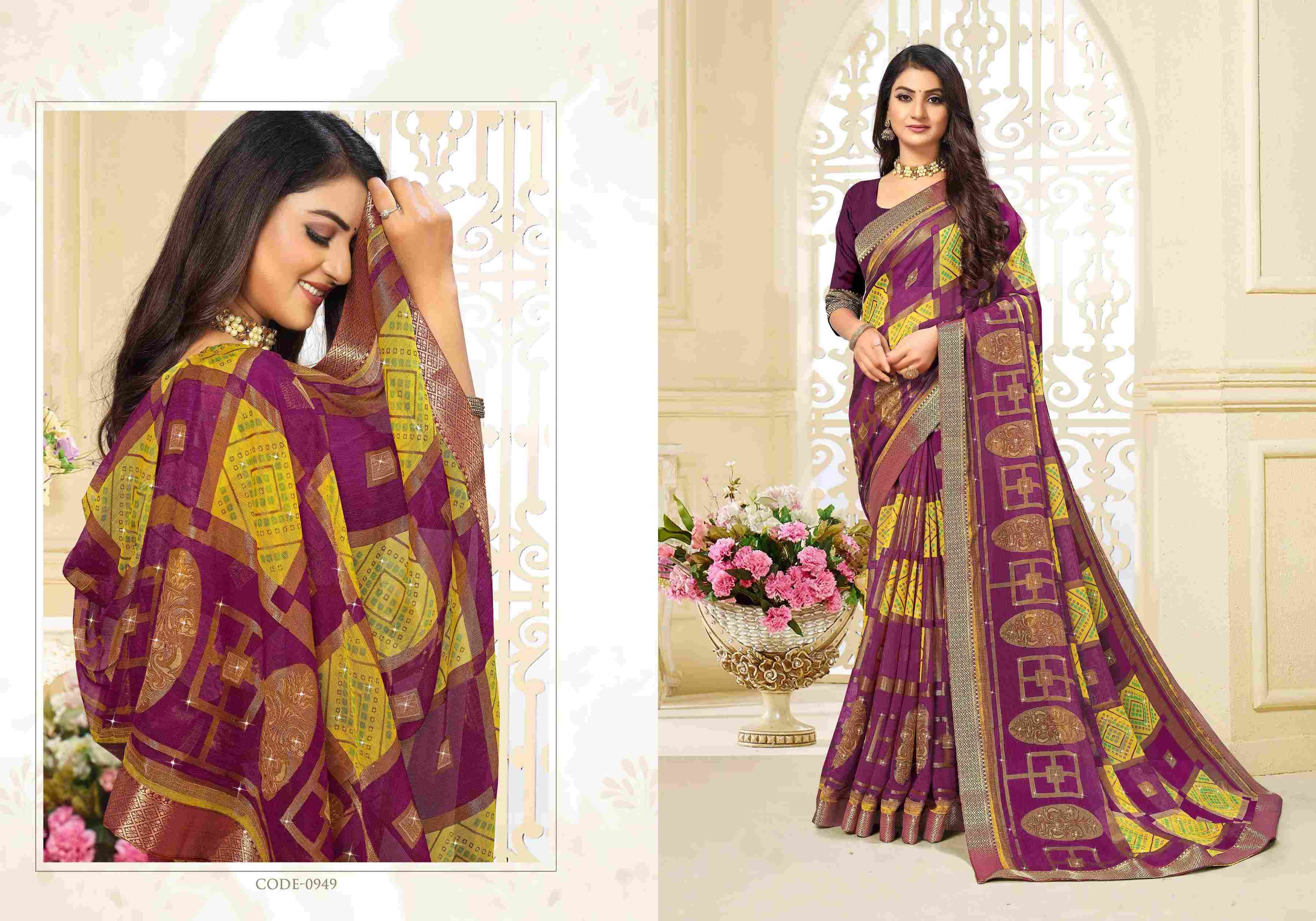 TEJASVI BY BARGAD INDIAN TRADITIONAL WEAR COLLECTION BEAUTIFUL STYLISH FANCY COLORFUL PARTY WEAR & OCCASIONAL WEAR BRASSO PRINT SAREES AT WHOLESALE PRICE