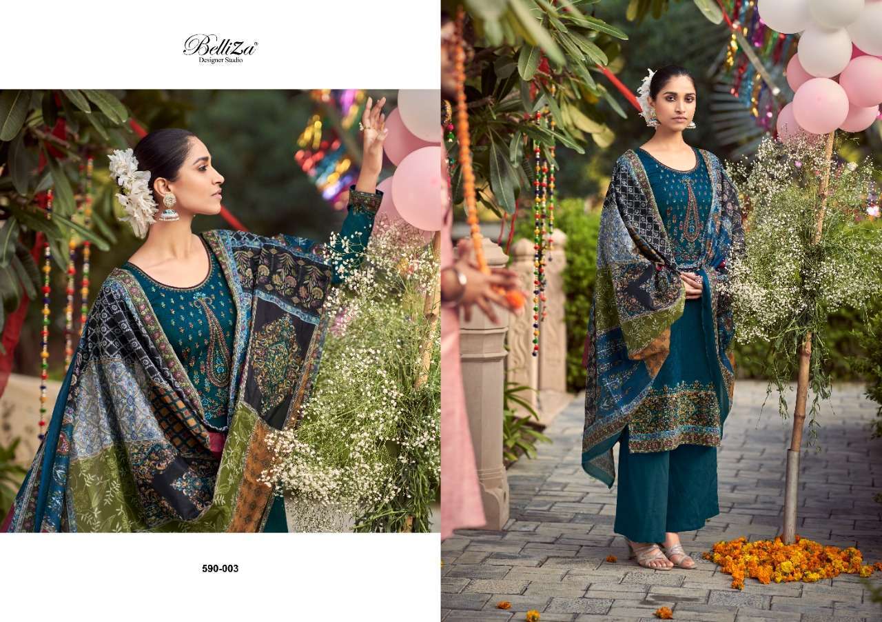 ITMINAAN BY BELLIZA 590-001 TO 590-010 SERIES BEAUTIFUL STYLISH SUITS FANCY COLORFUL CASUAL WEAR & ETHNIC WEAR & READY TO WEAR PURE JAM COTTON PRINTED DRESSES AT WHOLESALE PRICE