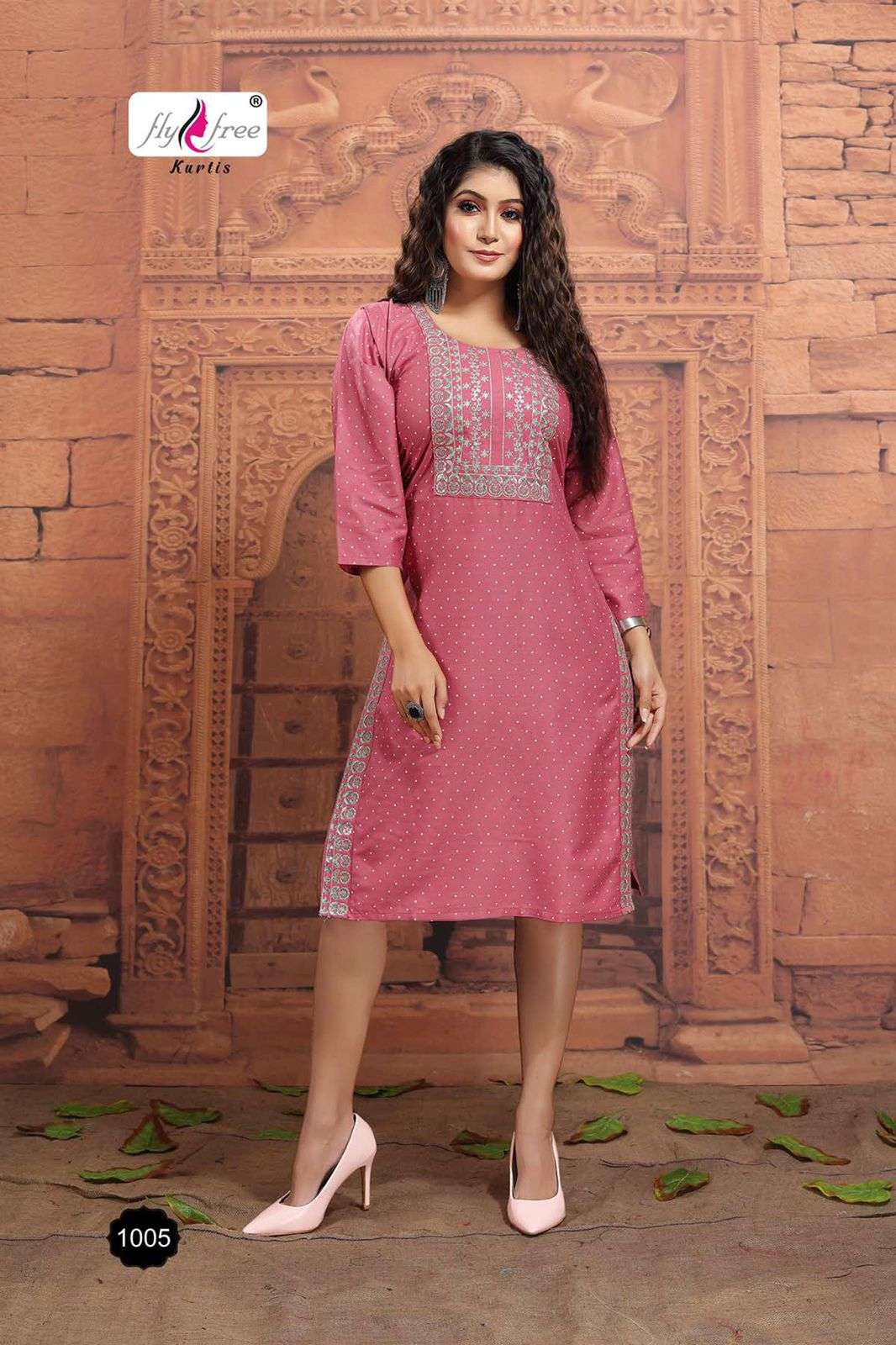 MUSKAN BY FLY FREE 1001 TO 1008 SERIES DESIGNER STYLISH FANCY COLORFUL BEAUTIFUL PARTY WEAR & ETHNIC WEAR COLLECTION RAYON EMBROIDERY KURTIS AT WHOLESALE PRICE