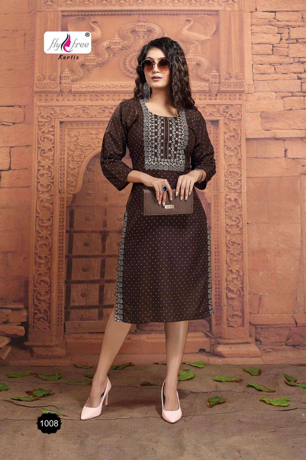 MUSKAN BY FLY FREE 1001 TO 1008 SERIES DESIGNER STYLISH FANCY COLORFUL BEAUTIFUL PARTY WEAR & ETHNIC WEAR COLLECTION RAYON EMBROIDERY KURTIS AT WHOLESALE PRICE