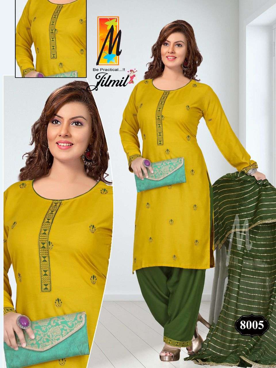 JILMIL BY MASTER 8001 TO 8008 SERIES BEAUTIFUL PATIYALA SUITS COLORFUL STYLISH FANCY CASUAL WEAR & ETHNIC WEAR HEAVY RAYON DRESSES AT WHOLESALE PRICE