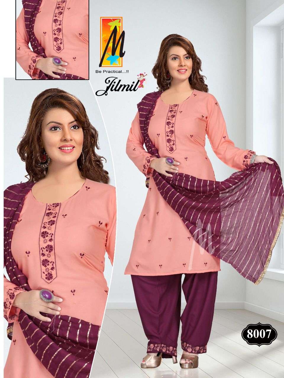 JILMIL BY MASTER 8001 TO 8008 SERIES BEAUTIFUL PATIYALA SUITS COLORFUL STYLISH FANCY CASUAL WEAR & ETHNIC WEAR HEAVY RAYON DRESSES AT WHOLESALE PRICE