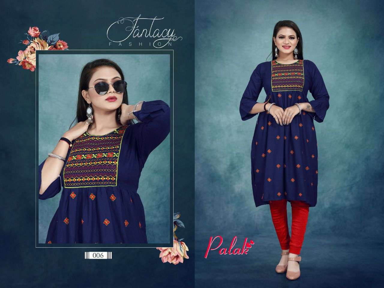 PALAK VOL-3 BY AAGYA 001 TO 010 SERIES DESIGNER STYLISH FANCY COLORFUL BEAUTIFUL PARTY WEAR & ETHNIC WEAR COLLECTION RAYON EMBROIDERY KURTIS AT WHOLESALE PRICE