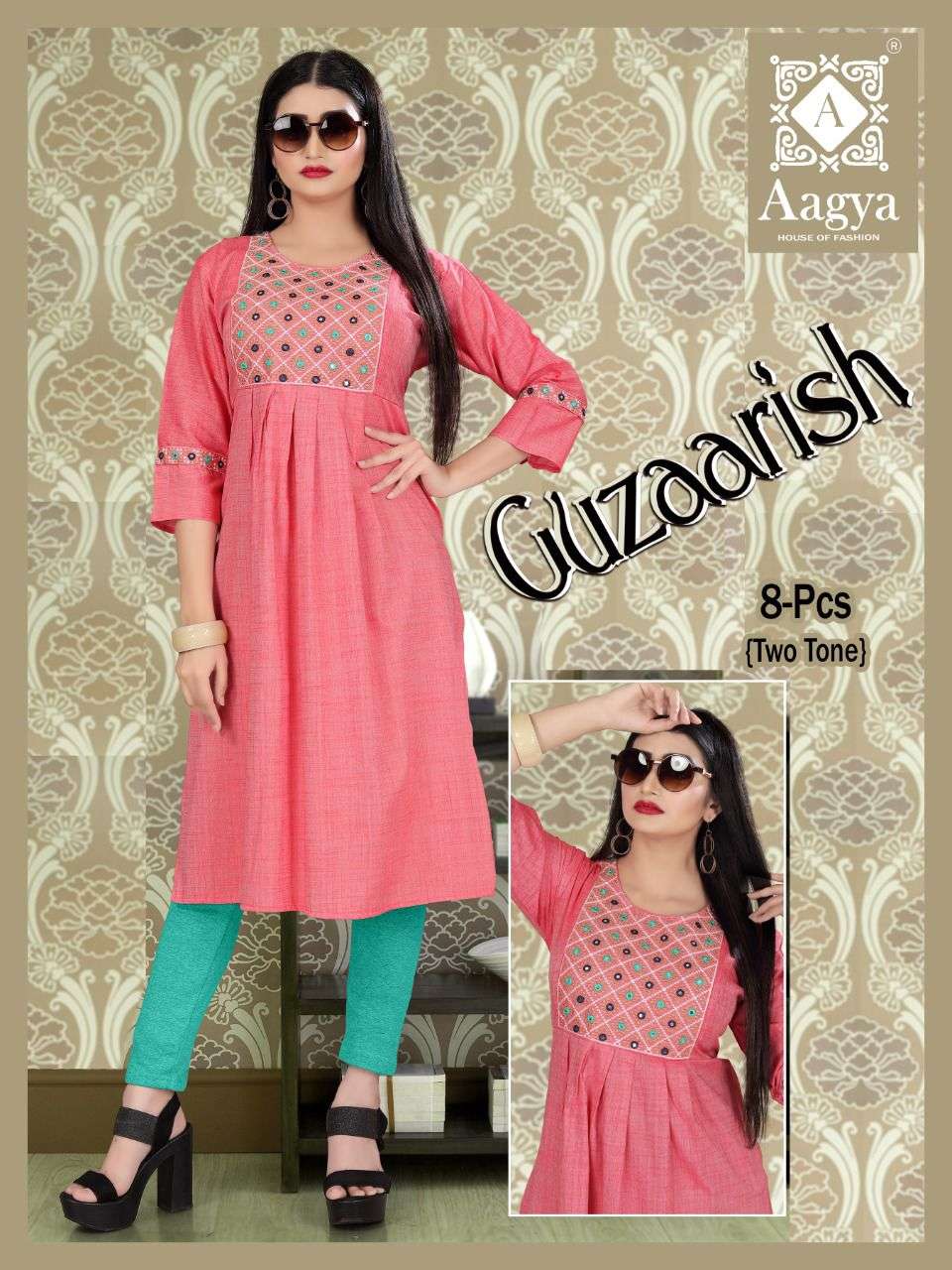 GUZAARISH BY AAGYA 01 TO 08 SERIES DESIGNER STYLISH FANCY COLORFUL BEAUTIFUL PARTY WEAR & ETHNIC WEAR COLLECTION RAYON EMBROIDERY KURTIS AT WHOLESALE PRICE