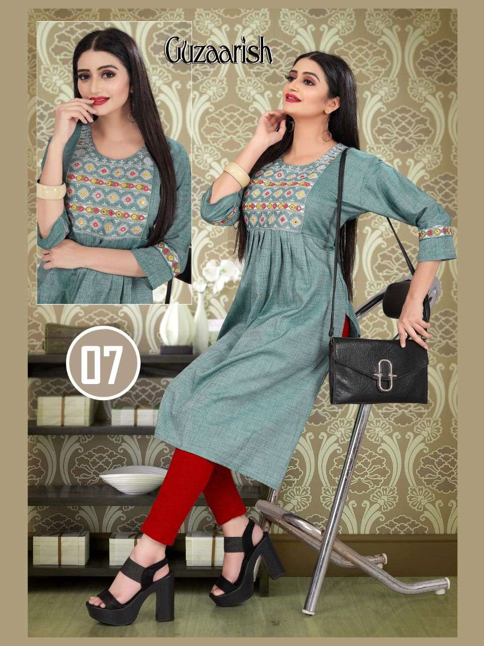 GUZAARISH BY AAGYA 01 TO 08 SERIES DESIGNER STYLISH FANCY COLORFUL BEAUTIFUL PARTY WEAR & ETHNIC WEAR COLLECTION RAYON EMBROIDERY KURTIS AT WHOLESALE PRICE