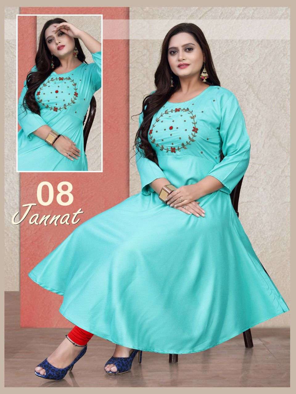 JANNAT BY AAGYA 01 TO 10 SERIES DESIGNER STYLISH FANCY COLORFUL BEAUTIFUL PARTY WEAR & ETHNIC WEAR COLLECTION RAYON EMBROIDERY KURTIS AT WHOLESALE PRICE