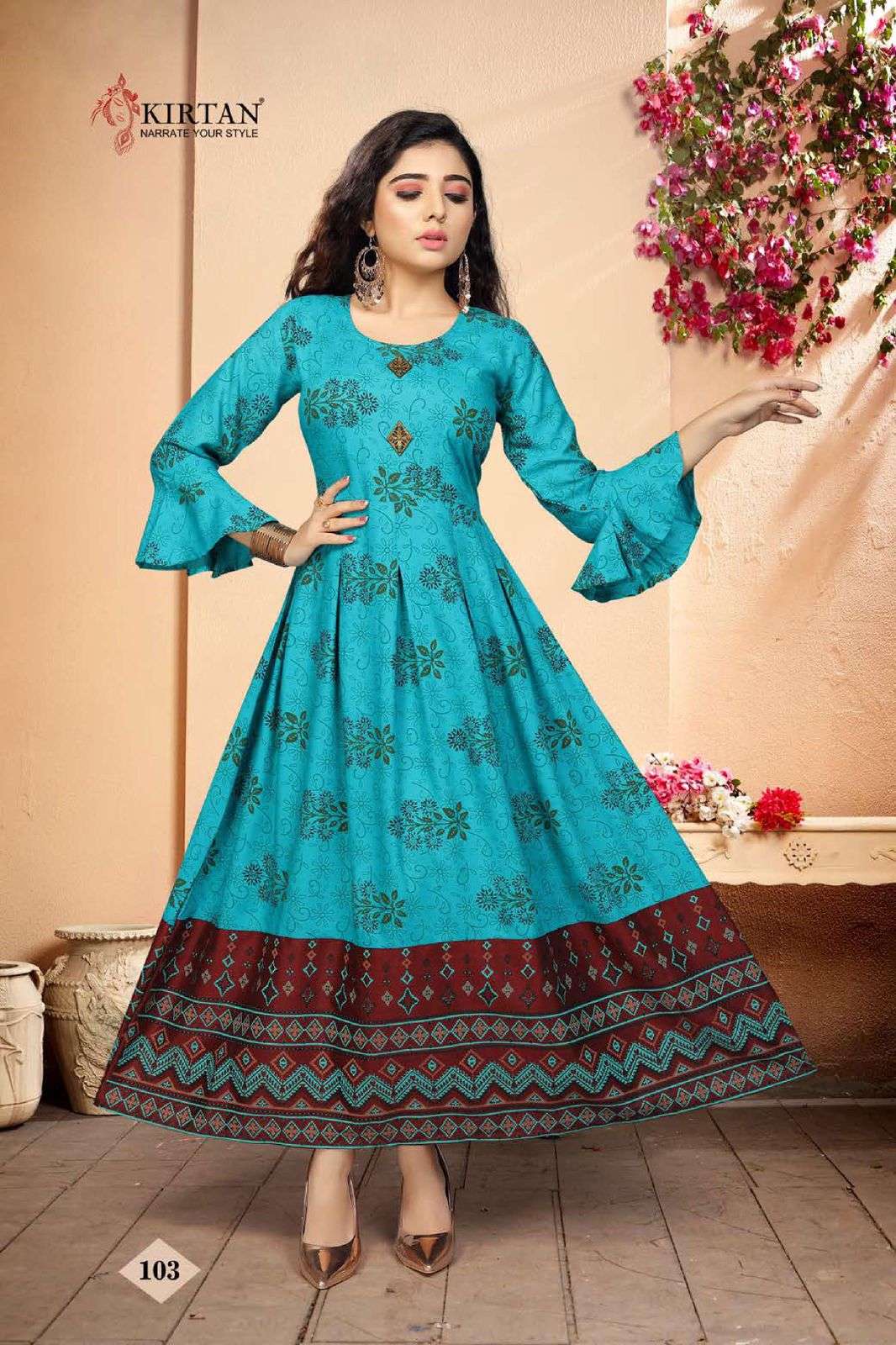AMAYRA BY KIRTAN 101 TO 106 SERIES BEAUTIFUL STYLISH FANCY COLORFUL CASUAL WEAR & ETHNIC WEAR RAYON TWO TONW GOWNS AT WHOLESALE PRICE