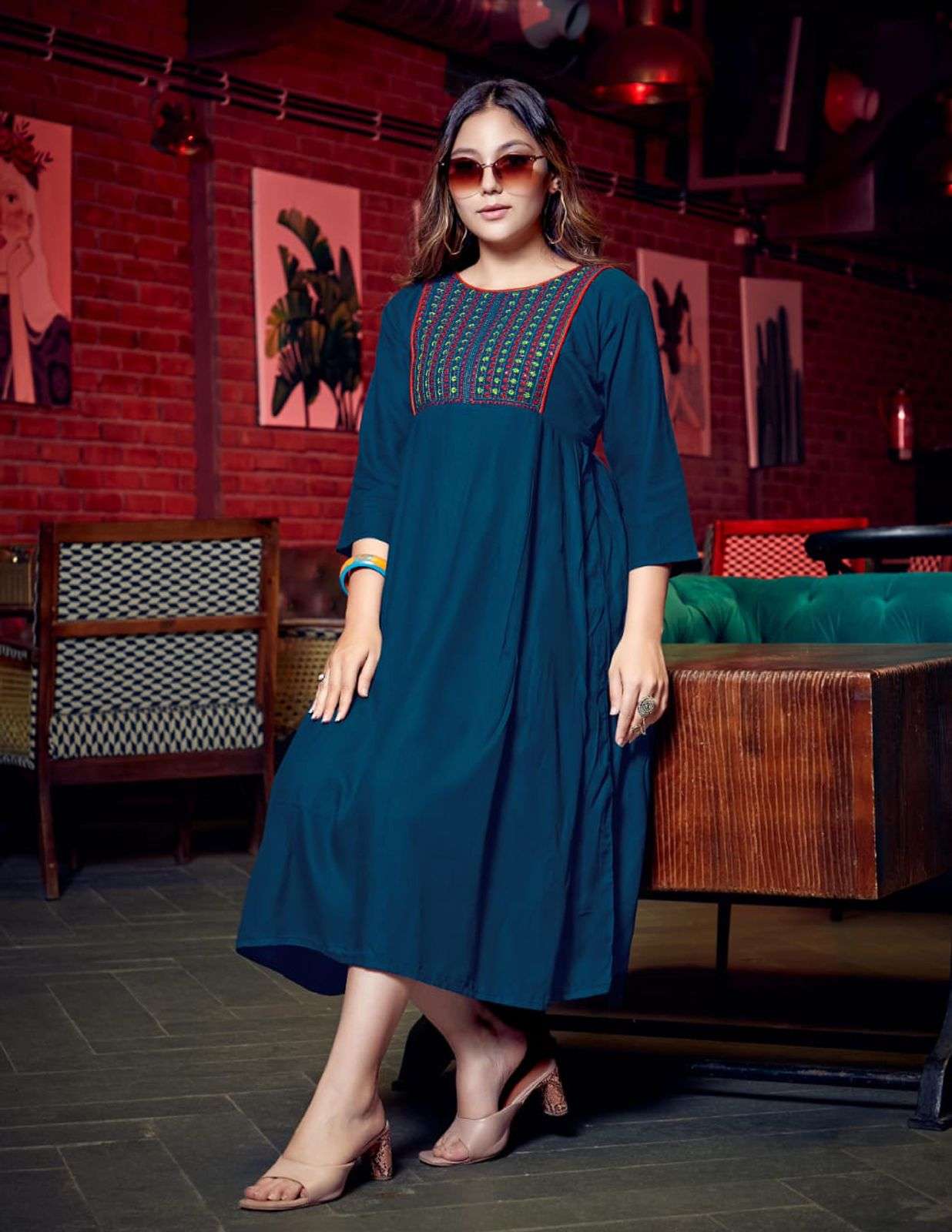 FALAK BY PAAVI 1001 TO 1008 SERIES DESIGNER STYLISH FANCY COLORFUL BEAUTIFUL PARTY WEAR & ETHNIC WEAR COLLECTION RAYON EMBROIDERY KURTIS AT WHOLESALE PRICE