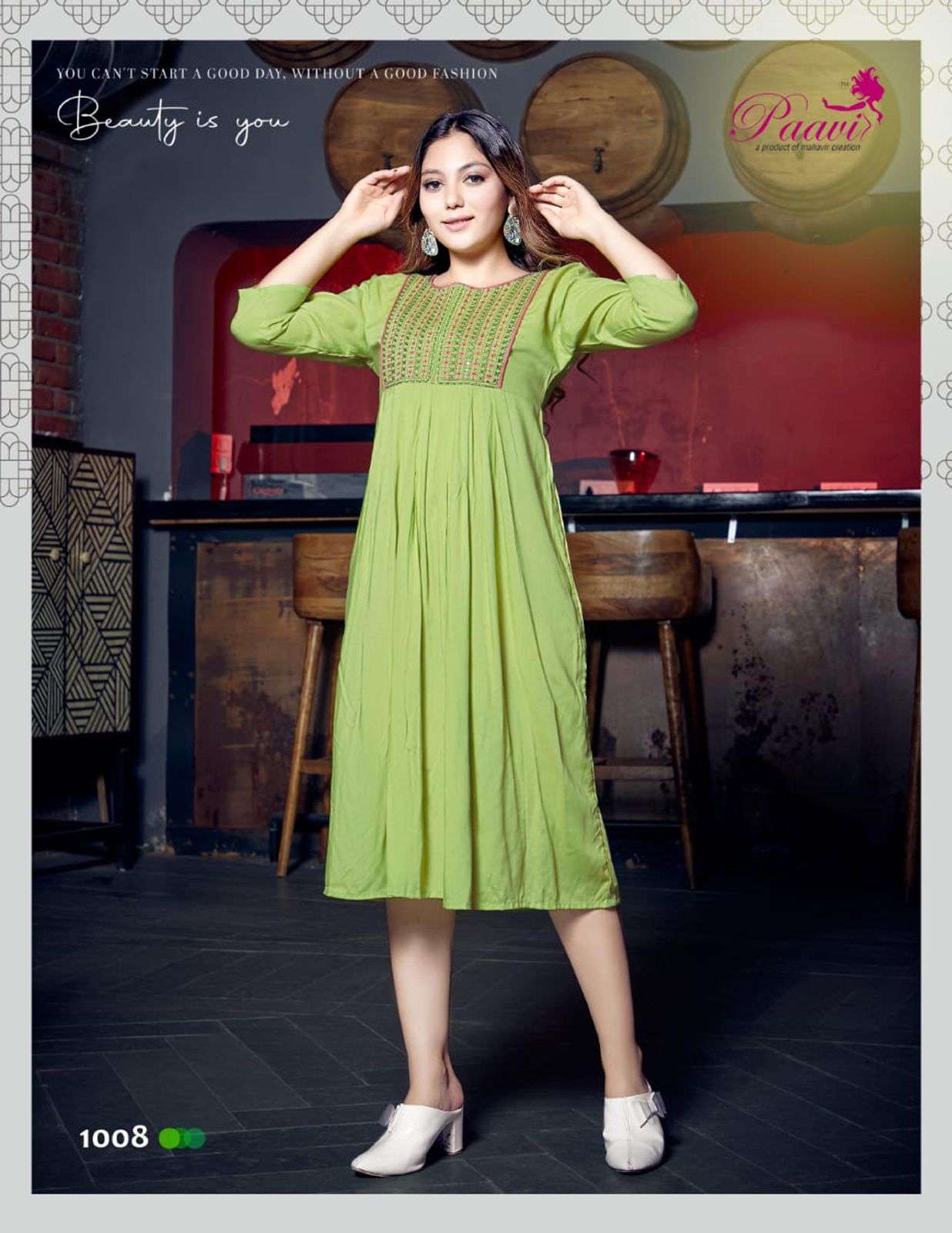 FALAK BY PAAVI 1001 TO 1008 SERIES DESIGNER STYLISH FANCY COLORFUL BEAUTIFUL PARTY WEAR & ETHNIC WEAR COLLECTION RAYON EMBROIDERY KURTIS AT WHOLESALE PRICE