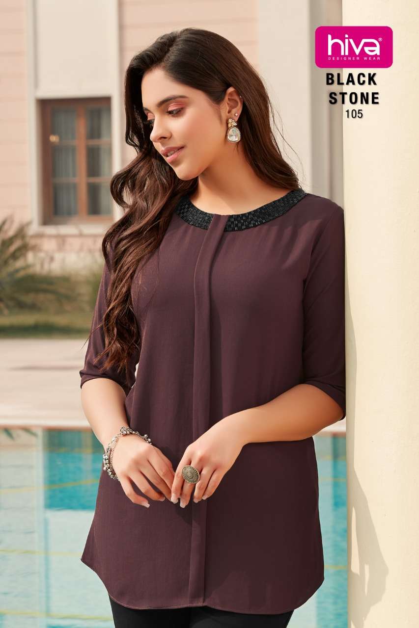 BLACK STONE BY HIVA 101 TO 105 SERIES BEAUTIFUL STYLISH FANCY COLORFUL CASUAL WEAR & ETHNIC WEAR FANCY TOPS AT WHOLESALE PRICE