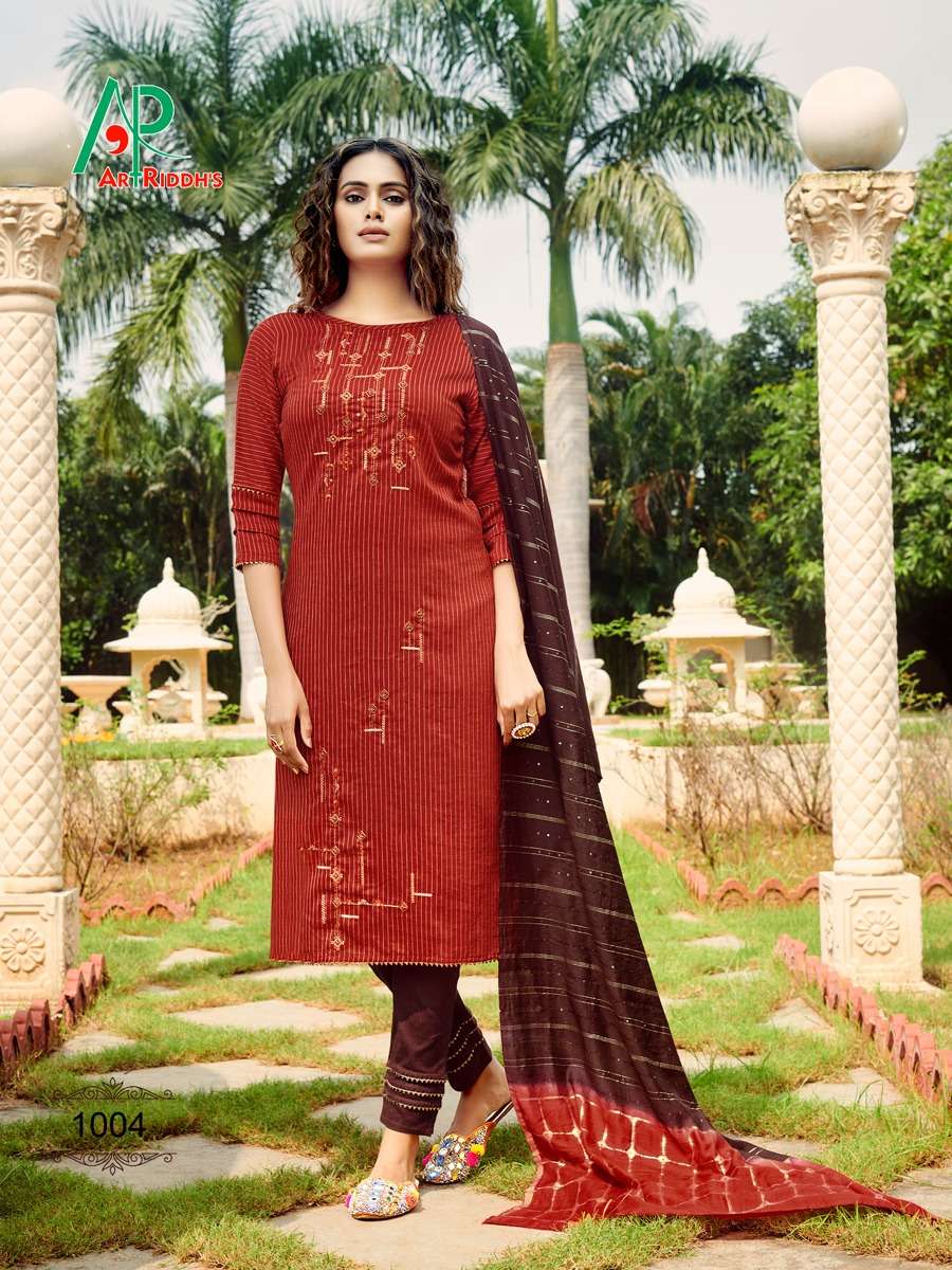 KALAM KARI BY ART RIDDHS 1001 TO 1007 SERIES BEAUTIFUL SUITS COLORFUL STYLISH FANCY CASUAL WEAR & ETHNIC WEAR VISCOSE COTTON DRESSES AT WHOLESALE PRICE