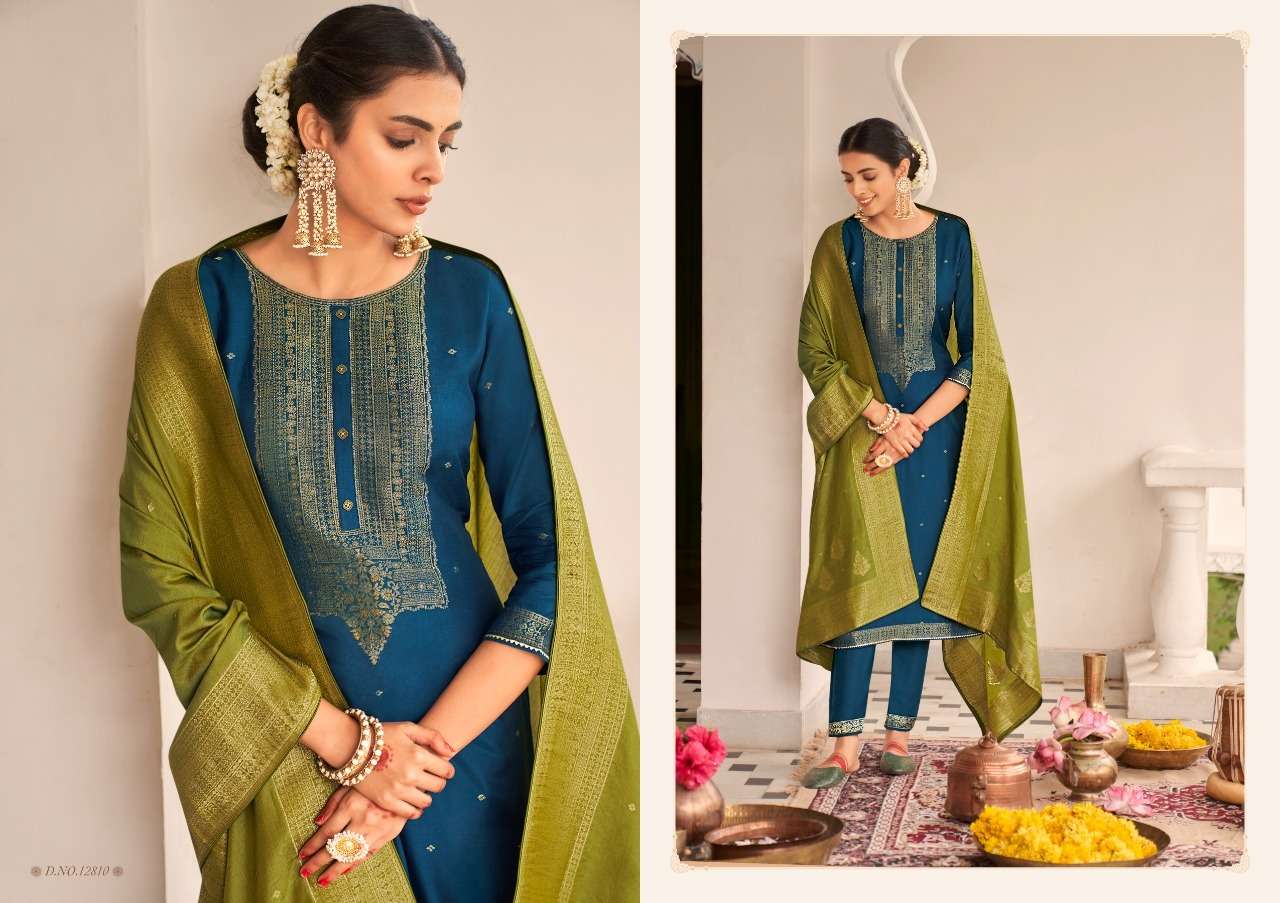 KAMLEE BY KIVI 12807 TO 12812 SERIES BEAUTIFUL SUITS COLORFUL STYLISH FANCY CASUAL WEAR & ETHNIC WEAR PURE JACQUARD DRESSES AT WHOLESALE PRICE