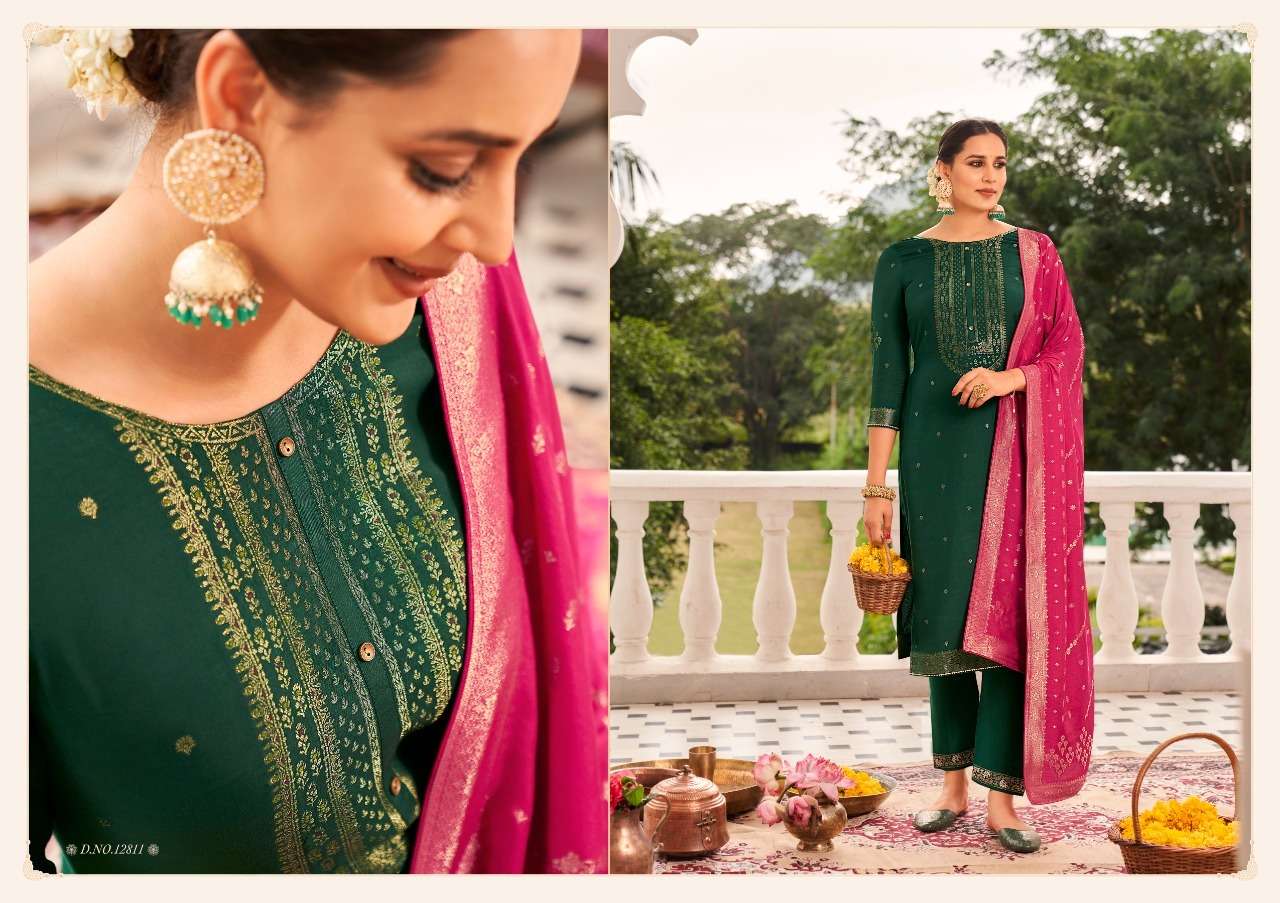 KAMLEE BY KIVI 12807 TO 12812 SERIES BEAUTIFUL SUITS COLORFUL STYLISH FANCY CASUAL WEAR & ETHNIC WEAR PURE JACQUARD DRESSES AT WHOLESALE PRICE