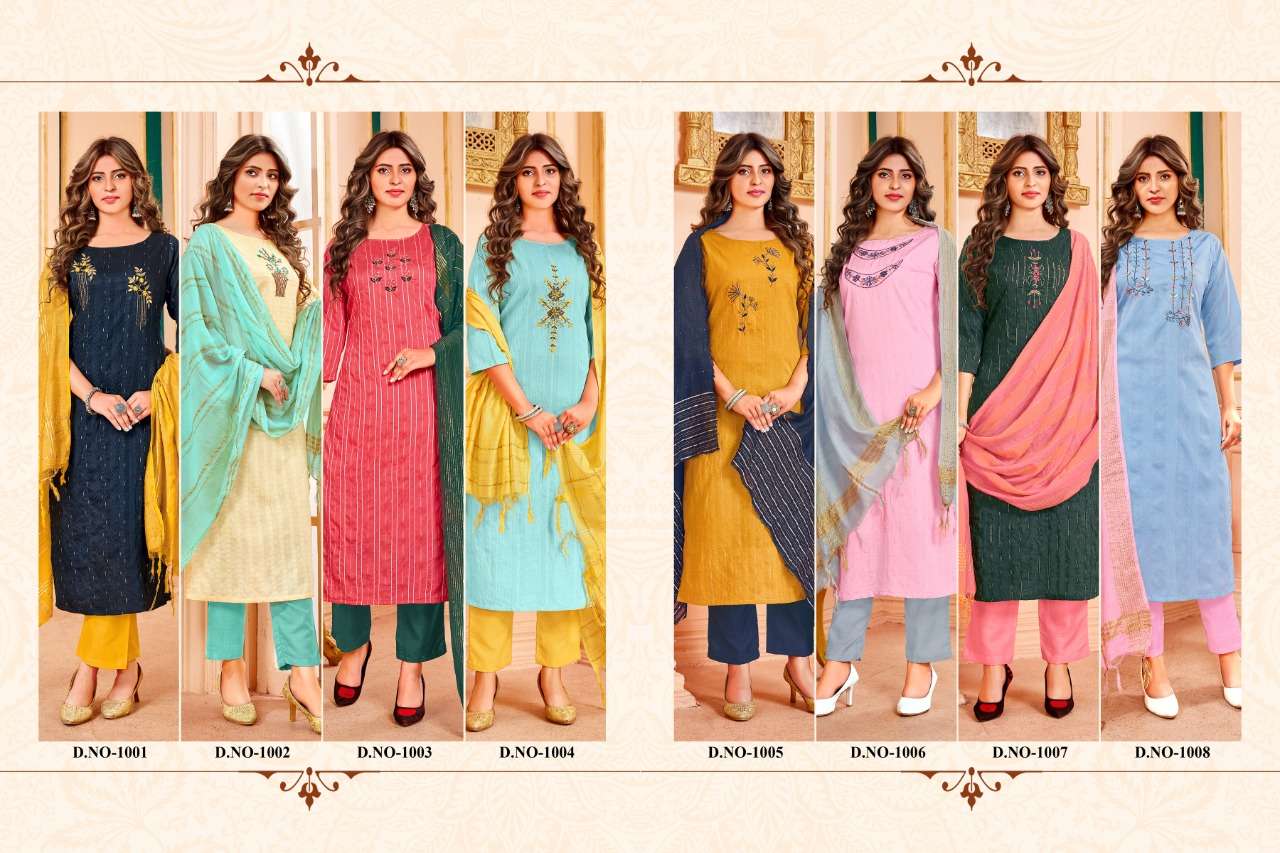 AURA BY BIVA 1001 TO 1008 SERIES BEAUTIFUL SUITS COLORFUL STYLISH FANCY CASUAL WEAR & ETHNIC WEAR HANDLOOM COTTON DRESSES AT WHOLESALE PRICE