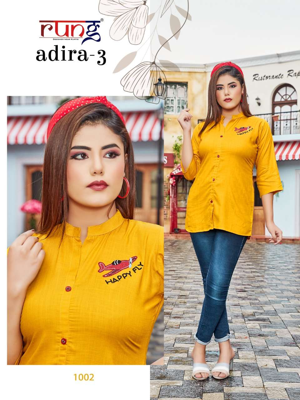 Adira Vol-3 By Rung 1001 To 1010 Series Designer Stylish Fancy Colorful Beautiful Party Wear & Ethnic Wear Collection Rayon Tops At Wholesale Price