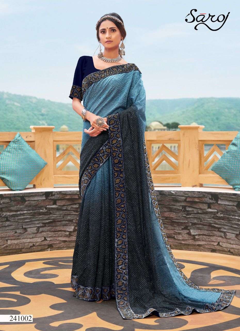 SAYRAA BY SAROJ 241001 TO 241004 SERIES INDIAN TRADITIONAL WEAR COLLECTION BEAUTIFUL STYLISH FANCY COLORFUL PARTY WEAR & OCCASIONAL WEAR NET SAREES AT WHOLESALE PRICE