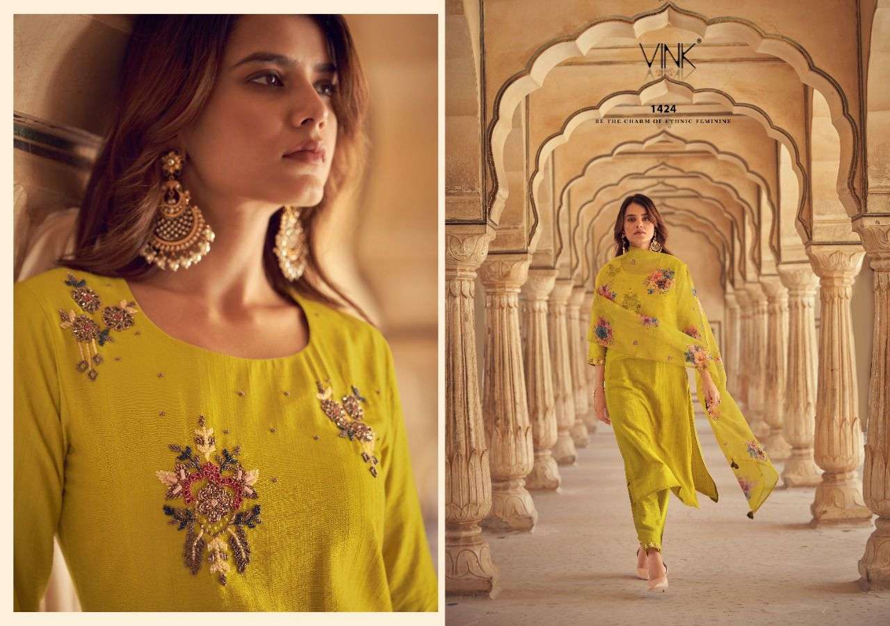 SPARKLE BY VINK 1421 TO 1426 SERIES BEAUTIFUL SUITS COLORFUL STYLISH FANCY CASUAL WEAR & ETHNIC WEAR PURE VISCOSE DRESSES AT WHOLESALE PRICE