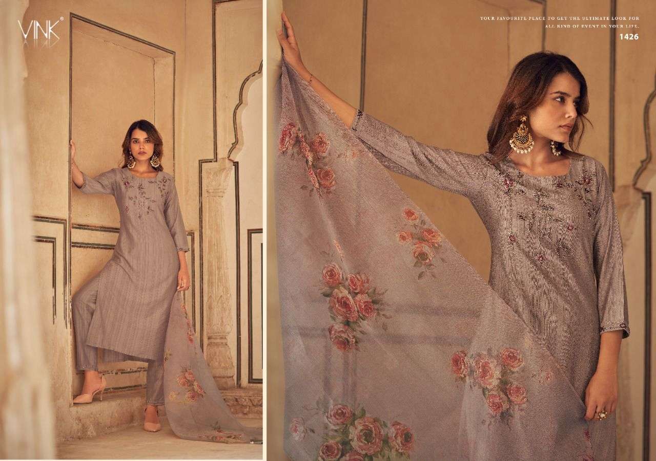 SPARKLE BY VINK 1421 TO 1426 SERIES BEAUTIFUL SUITS COLORFUL STYLISH FANCY CASUAL WEAR & ETHNIC WEAR PURE VISCOSE DRESSES AT WHOLESALE PRICE