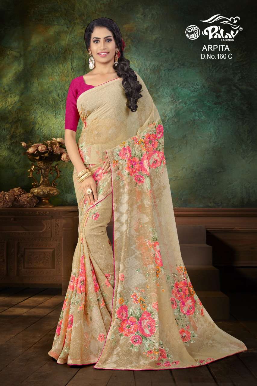 ARPITA BY PALAV 160-A TO 160-D SERIES INDIAN TRADITIONAL WEAR COLLECTION BEAUTIFUL STYLISH FANCY COLORFUL PARTY WEAR & OCCASIONAL WEAR FANCY SAREES AT WHOLESALE PRICE