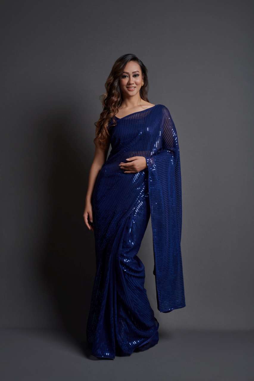 GEORGETTE GLITTER BY PURPLE CREATION 01 TO 06 SERIES INDIAN TRADITIONAL WEAR COLLECTION BEAUTIFUL STYLISH FANCY COLORFUL PARTY WEAR & OCCASIONAL WEAR GEORGETTE SAREES AT WHOLESALE PRICE
