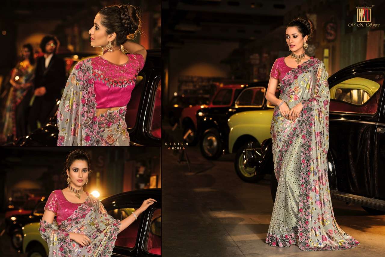 SWAROVSKI VOL-3 BY M N SAREES 6001 TO 6015 SERIES INDIAN TRADITIONAL WEAR COLLECTION BEAUTIFUL STYLISH FANCY COLORFUL PARTY WEAR & OCCASIONAL WEAR NET SAREES AT WHOLESALE PRICE