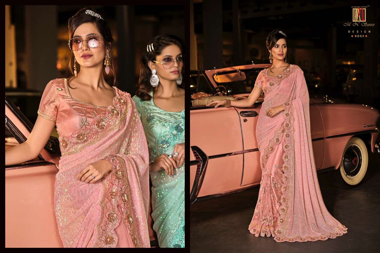 SWAROVSKI VOL-3 BY M N SAREES 6001 TO 6015 SERIES INDIAN TRADITIONAL WEAR COLLECTION BEAUTIFUL STYLISH FANCY COLORFUL PARTY WEAR & OCCASIONAL WEAR NET SAREES AT WHOLESALE PRICE