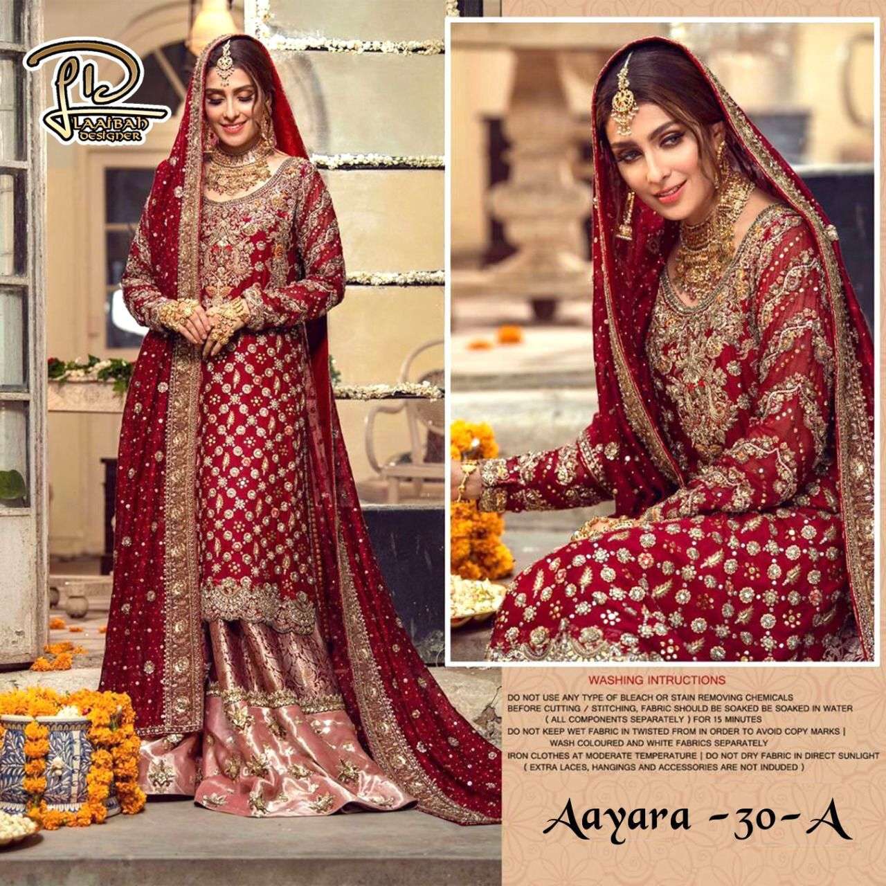 AAYARA 30 COLOURS BY LAAIBAH DESIGNER 30-A TO 30-B SERIES BEAUTIFUL STYLISH PAKISATNI SUITS FANCY COLORFUL CASUAL WEAR & ETHNIC WEAR & READY TO WEAR FAUX GEORGETTE WITH EMBROIDERY DRESSES AT WHOLESALE PRICE