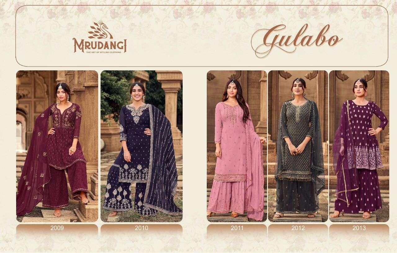 Gulabo By Mrudangi 2009 To 2013 Series Beautiful Festive Suits Colorful Stylish Fancy Casual Wear & Ethnic Wear Chinnon Embroidered Dresses At Wholesale Price