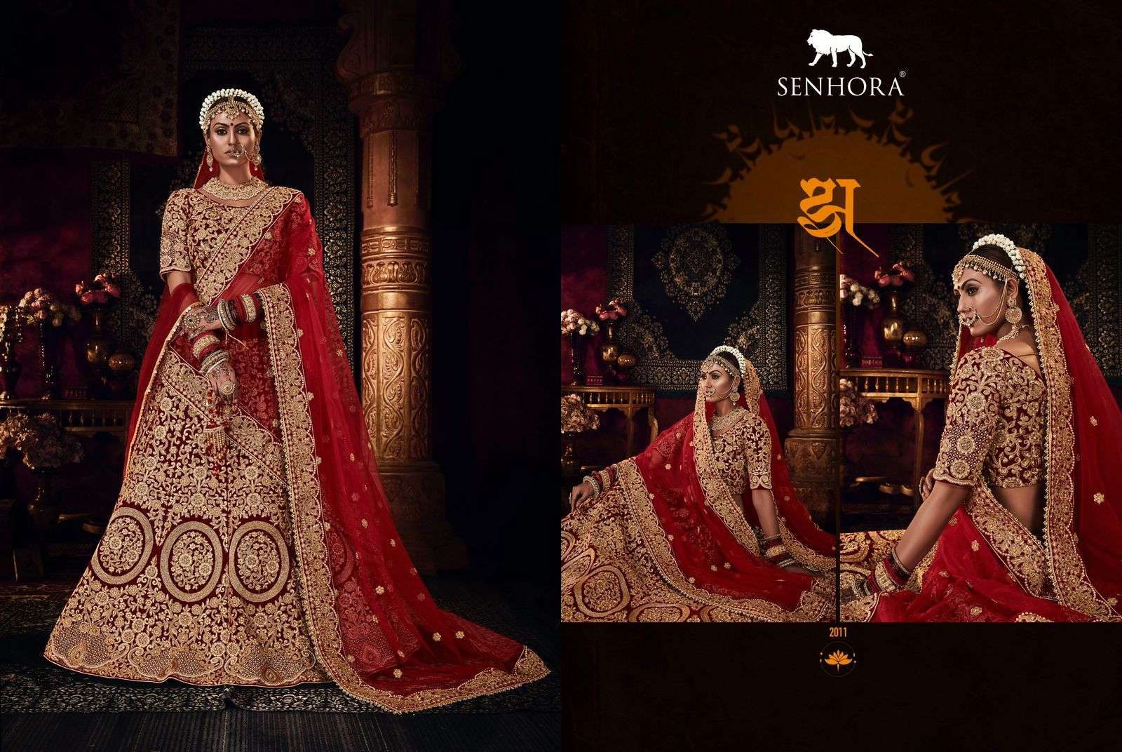 HERITAGE VOL-4 BY SENHORA DRESSES 2009 TO 2012 SERIES BEAUTIFUL COLORFUL FANCY WEDDING COLLECTION OCCASIONAL WEAR & PARTY WEAR NET EMBROIDERY LEHENGAS AT WHOLESALE PRICE