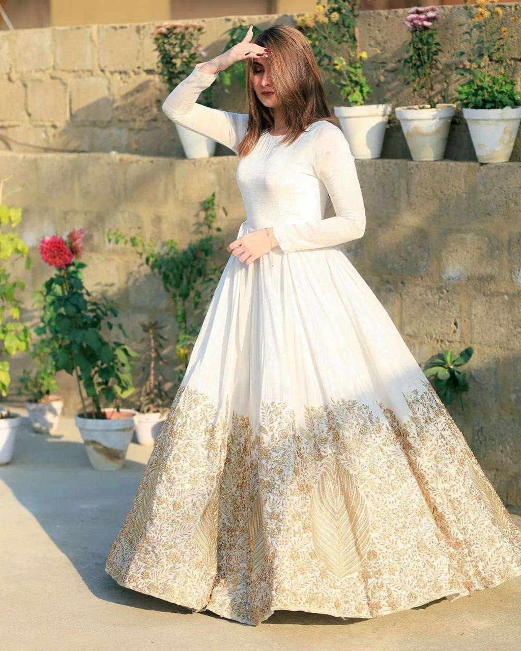 A-ONE GOWN VOL-16 BY FASHID WHOLESALE 1601 TO 1605 SERIES BEAUTIFUL STYLISH FANCY COLORFUL CASUAL WEAR & ETHNIC WEAR HEAVY PURE COTTON EMBROIDERED GOWNS AT WHOLESALE PRICE