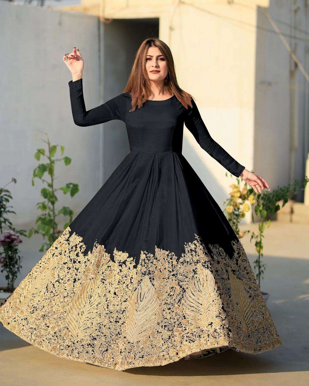 A-ONE GOWN VOL-16 BY FASHID WHOLESALE 1601 TO 1605 SERIES BEAUTIFUL STYLISH FANCY COLORFUL CASUAL WEAR & ETHNIC WEAR HEAVY PURE COTTON EMBROIDERED GOWNS AT WHOLESALE PRICE