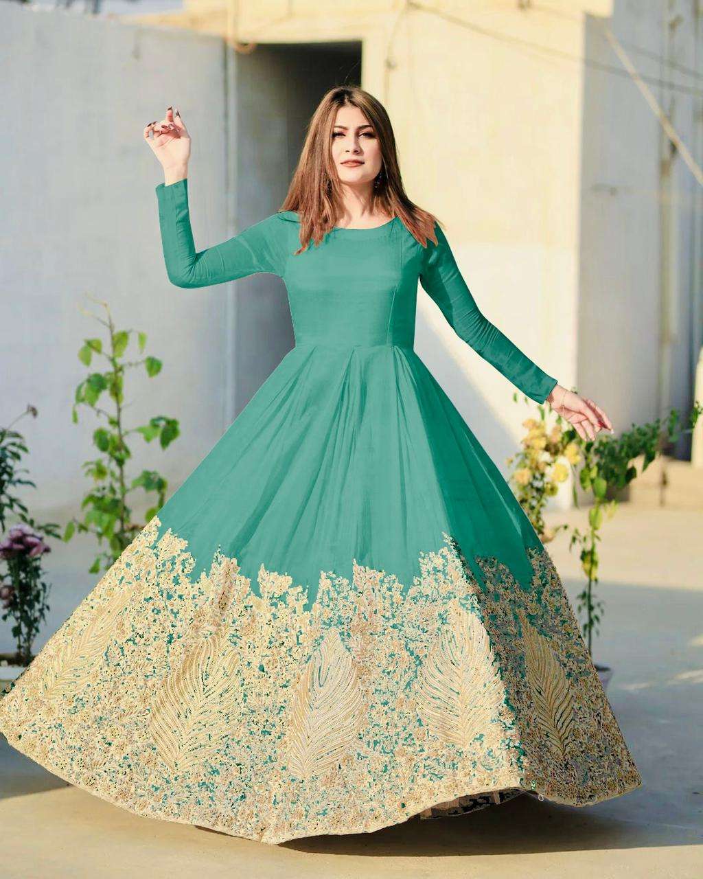 A-ONE GOWN VOL-16 BY FASHID WHOLESALE 1601 TO 1605 SERIES BEAUTIFUL STYLISH FANCY COLORFUL CASUAL WEAR & ETHNIC WEAR HEAVY PURE COTTON EMBROIDERED GOWNS AT WHOLESALE PRICE