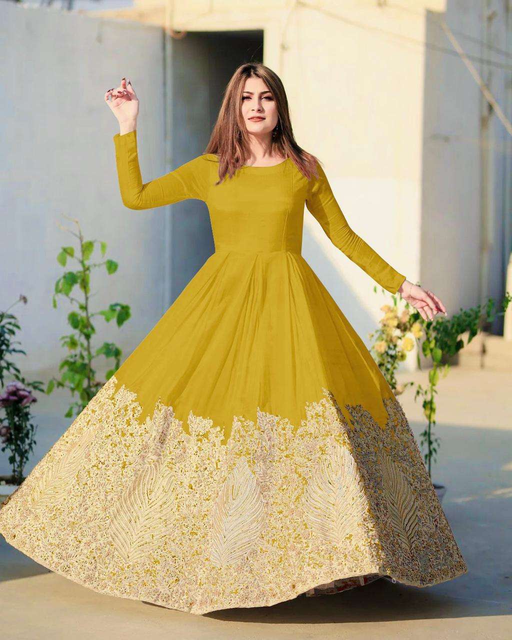 A-ONE GOWN VOL-16 BY FASHID WHOLESALE 1601 TO 1605 SERIES BEAUTIFUL STYLISH FANCY COLORFUL CASUAL WEAR & ETHNIC WEAR HEAVY PURE COTTON EMBROIDERED GOWNS AT WHOLESALE PRICE