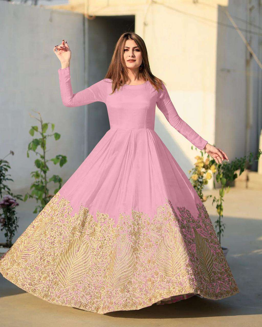 A-ONE GOWN VOL-16 BY FASHID WHOLESALE 1601 TO 1605 SERIES BEAUTIFUL STYLISH FANCY COLORFUL CASUAL WEAR & ETHNIC WEAR HEAVY PURE COTTON EMBROIDERED GOWNS AT WHOLESALE PRICE