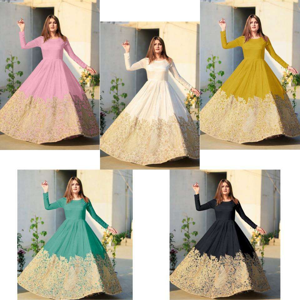 A-ONE GOWN VOL-16 BY FASHID WHOLESALE 1601 TO 1605 SERIES BEAUTIFUL STYLISH FANCY COLORFUL CASUAL WEAR & ETHNIC WEAR HEAVY PURE COTTON EMBROIDERED GOWNS AT WHOLESALE PRICE