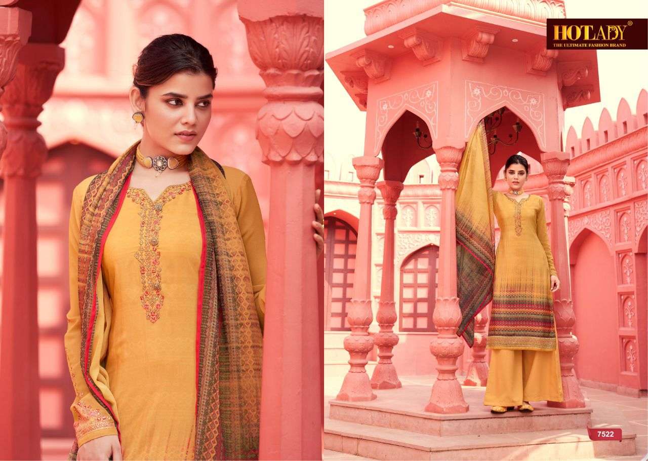 KASTURI BY HOT LADY 7521 TO 7528 SERIES BEAUTIFUL STYLISH SHARARA SUITS FANCY COLORFUL CASUAL WEAR & ETHNIC WEAR & READY TO WEAR CREPE DIGITAL PRINT DRESSES AT WHOLESALE PRICE