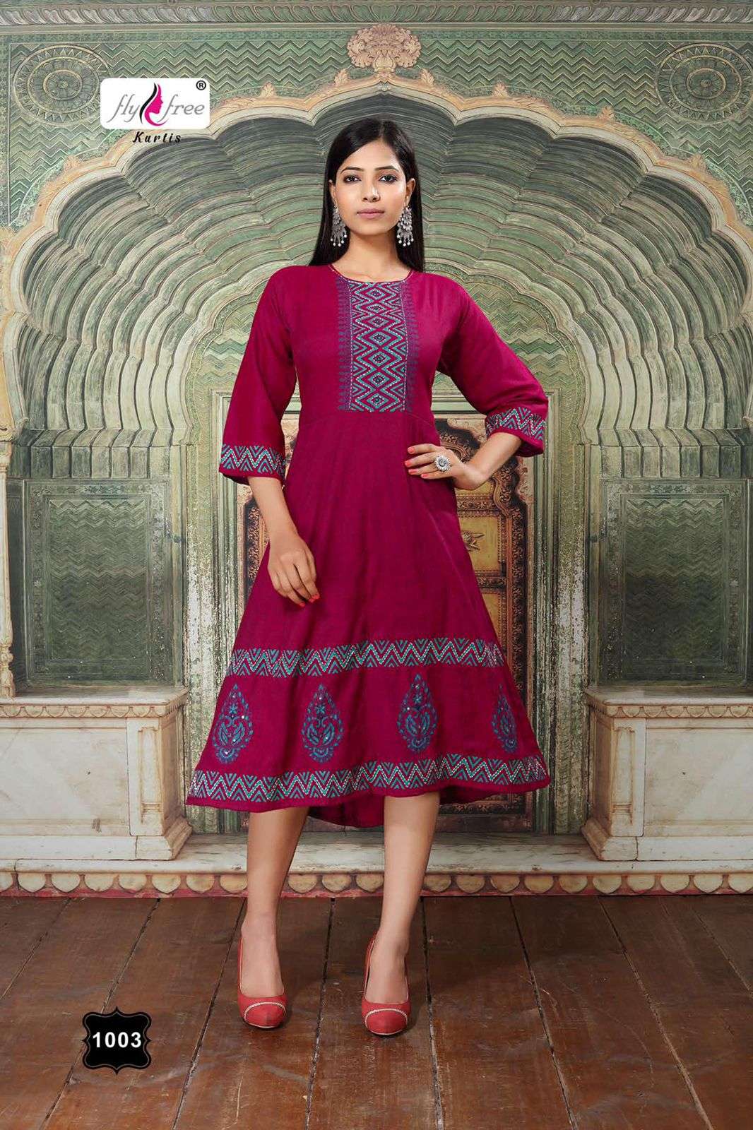 SWEET BY FLY FREE 1001 TO 1007 SERIES DESIGNER STYLISH FANCY COLORFUL BEAUTIFUL PARTY WEAR & ETHNIC WEAR COLLECTION RAYON TWO TONE PRINT KURTIS AT WHOLESALE PRICE