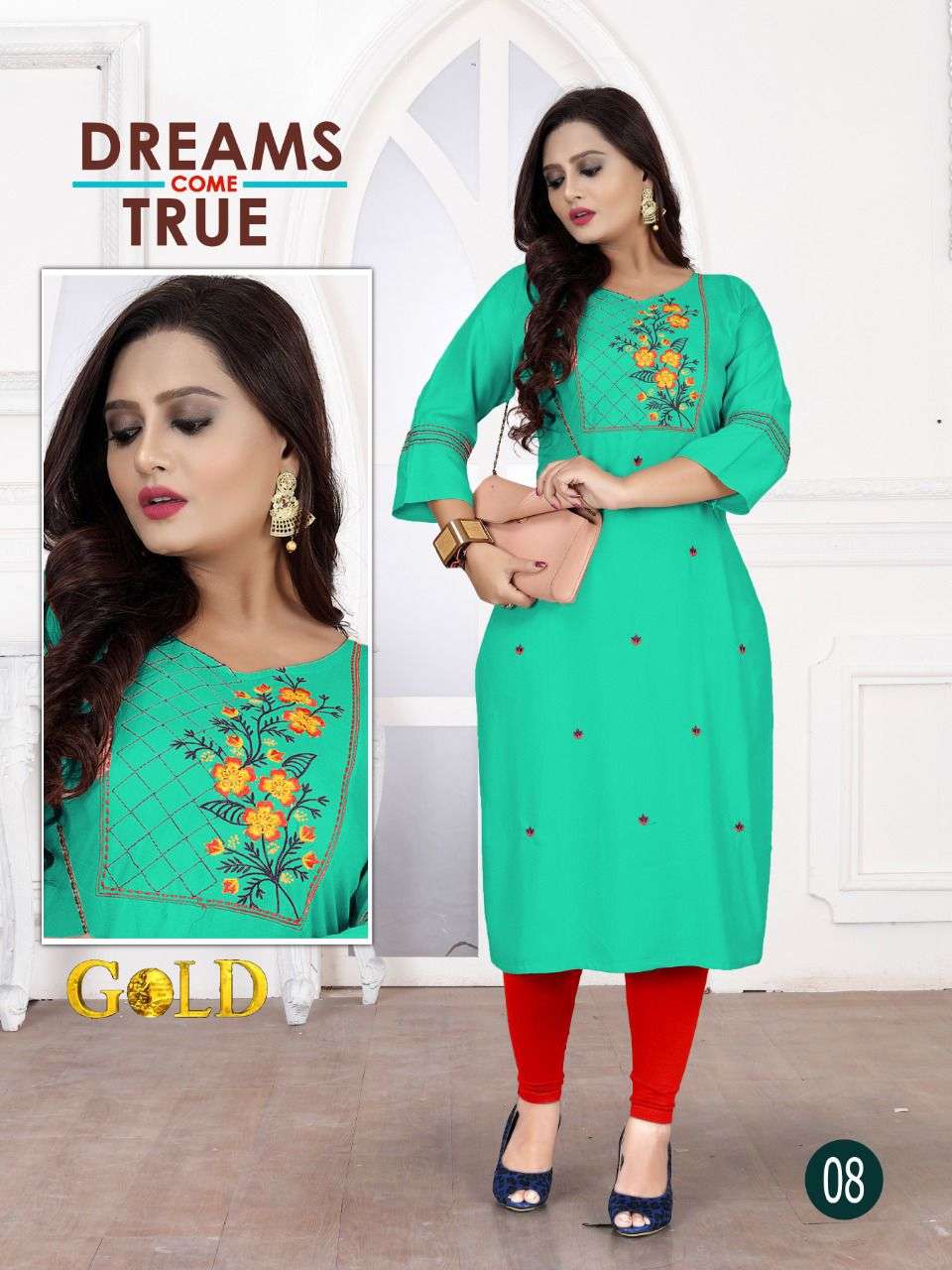 GOLD VOL-4 BY AAGYA 01 TO 08 SERIES DESIGNER STYLISH FANCY COLORFUL BEAUTIFUL PARTY WEAR & ETHNIC WEAR COLLECTION RAYON EMBROIDERY KURTIS AT WHOLESALE PRICE