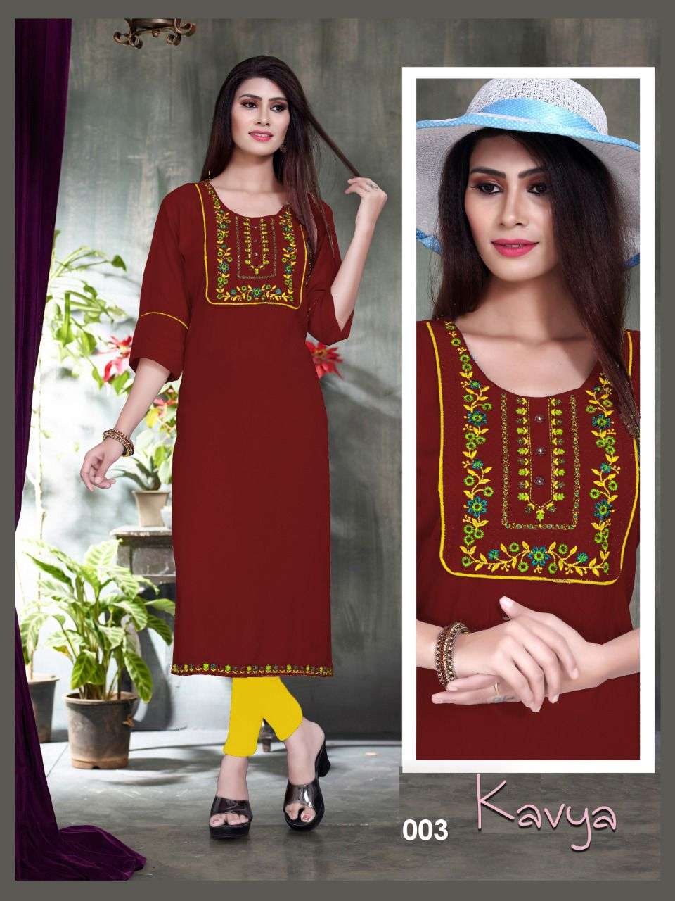 KAVYA VOL-2 BY AAGYA 001 TO 008 SERIES DESIGNER STYLISH FANCY COLORFUL BEAUTIFUL PARTY WEAR & ETHNIC WEAR COLLECTION RAYON EMBROIDERY KURTIS AT WHOLESALE PRICE