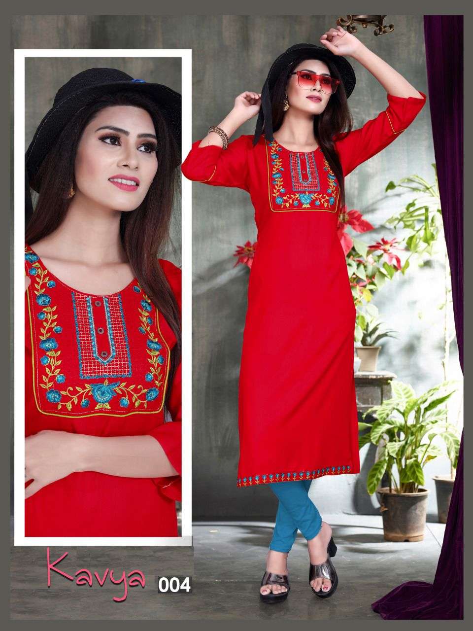KAVYA VOL-2 BY AAGYA 001 TO 008 SERIES DESIGNER STYLISH FANCY COLORFUL BEAUTIFUL PARTY WEAR & ETHNIC WEAR COLLECTION RAYON EMBROIDERY KURTIS AT WHOLESALE PRICE