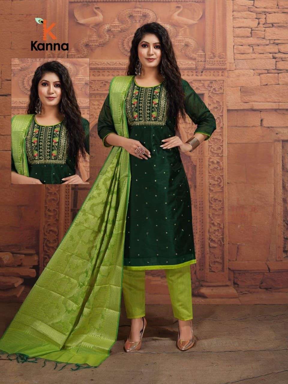 PUSHPA BY KANNA 01 TO 10 SERIES BEAUTIFUL SUITS COLORFUL STYLISH FANCY CASUAL WEAR & ETHNIC WEAR HEAVY MODAL SILK DRESSES AT WHOLESALE PRICE