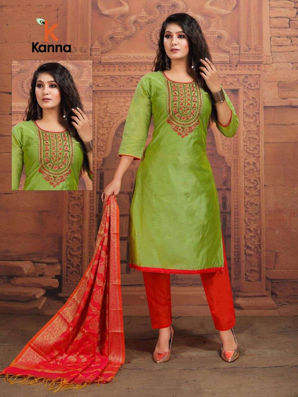 PUSHPA BY KANNA 01 TO 10 SERIES BEAUTIFUL SUITS COLORFUL STYLISH FANCY CASUAL WEAR & ETHNIC WEAR HEAVY MODAL SILK DRESSES AT WHOLESALE PRICE