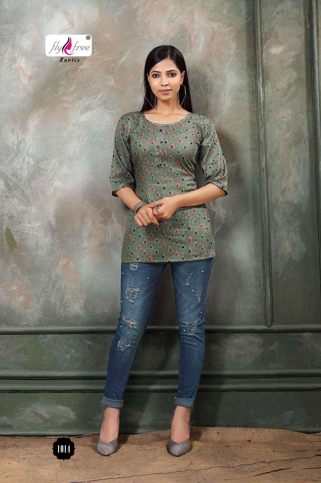 FOLK VOL-8 BY FLY FREE 1001 TO 1014 SERIES BEAUTIFUL STYLISH FANCY COLORFUL CASUAL WEAR & ETHNIC WEAR HEAVY RAYON PRINT TOPS AT WHOLESALE PRICE