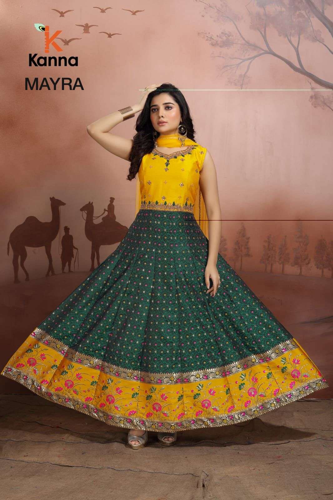 MAYRA BY KANNA 01 TO 08 SERIES DESIGNER STYLISH FANCY COLORFUL BEAUTIFUL PARTY WEAR & ETHNIC WEAR COLLECTION HEAVY JACQUARD GOWNS WITH DUPATTA AT WHOLESALE PRICE