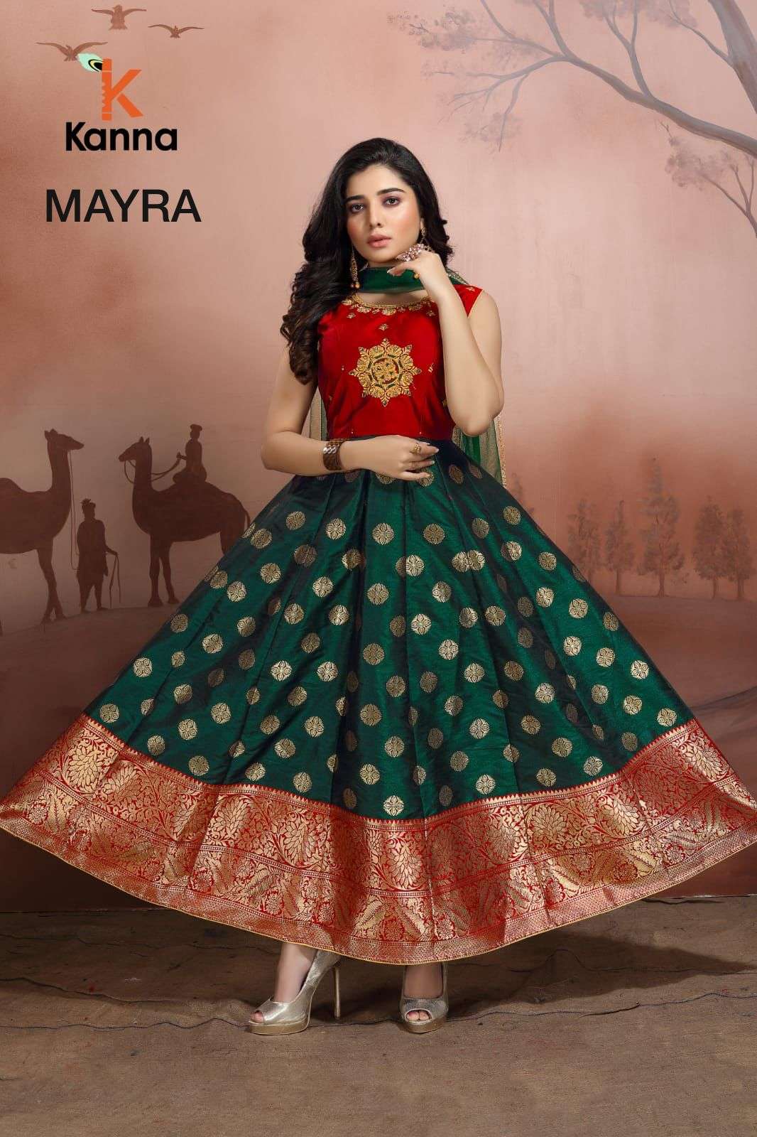 MAYRA BY KANNA 01 TO 08 SERIES DESIGNER STYLISH FANCY COLORFUL BEAUTIFUL PARTY WEAR & ETHNIC WEAR COLLECTION HEAVY JACQUARD GOWNS WITH DUPATTA AT WHOLESALE PRICE