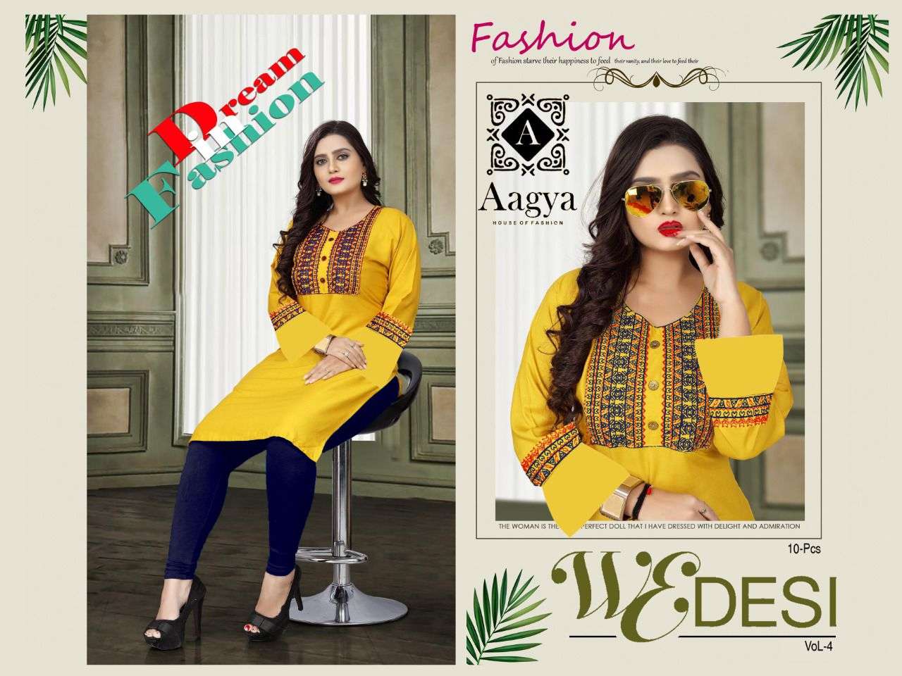 WEDESI VOL-4 BY AAGYA 01 TO 10 SERIES DESIGNER STYLISH FANCY COLORFUL BEAUTIFUL PARTY WEAR & ETHNIC WEAR COLLECTION RAYON EMBROIDERY KURTIS AT WHOLESALE PRICE