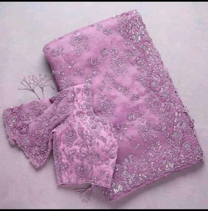 LG-1366 BY FASHID WHOLESALE 01 TO 05 SERIES INDIAN TRADITIONAL WEAR COLLECTION BEAUTIFUL STYLISH FANCY COLORFUL PARTY WEAR & OCCASIONAL WEAR ORGANZA EMBROIDERED SAREES AT WHOLESALE PRICE