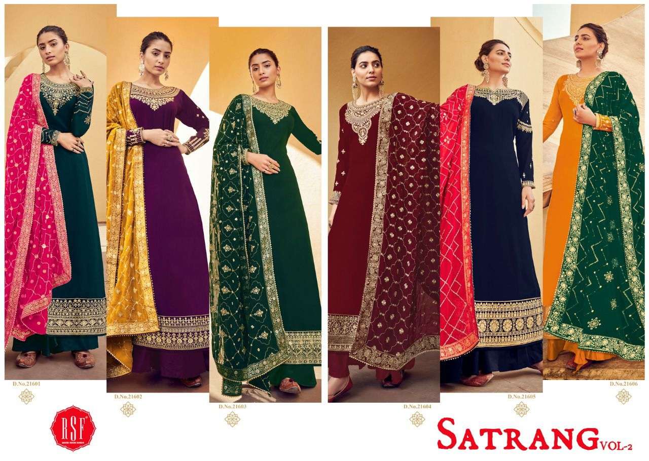 SATRANG VOL-2 BY RIDDHI SIDDHI FASHION 21601 TO 21606 SERIES BEAUTIFUL STYLISH SHARARA SUITS FANCY COLORFUL CASUAL WEAR & ETHNIC WEAR & READY TO WEAR PURE FAUX GEORGETTE DRESSES AT WHOLESALE PRICE