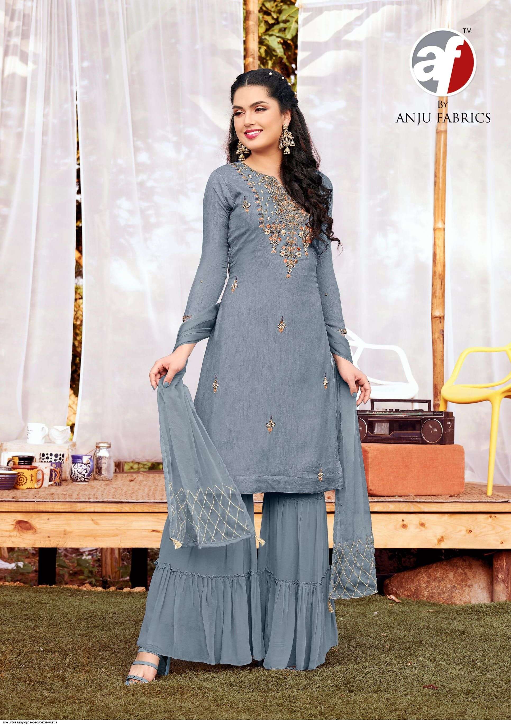 SASSY GIRLS BY AF 7021 TO 7026 SERIES BEAUTIFUL SHARARA SUITS COLORFUL STYLISH FANCY CASUAL WEAR & ETHNIC WEAR PURE DOLA DRESSES AT WHOLESALE PRICE